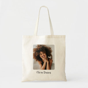 Tote Bag Moderne Photo et Nom Personnalisés Créez le vôtre