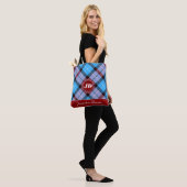 Tote Bag Moderne Plaid Tartan Nom en écriture monogramme à  (Sur le modèle)