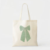 Tote Bag Moderne Pretty Green En vichy Romantique Coquette  (Devant)