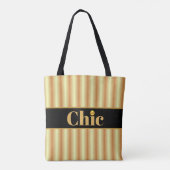 Tote Bag Moderne rayé noir et or (Dos)
