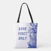 Tote Bag Moderne Rétro Bleu Lotus Mandala Good Vibes Fourre (Dos)