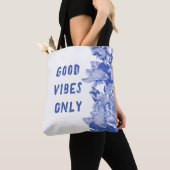 Tote Bag Moderne Rétro Bleu Lotus Mandala Good Vibes Fourre (De près)