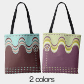 Tote Bag Moderne Retro violet vert Super géométrique Floral