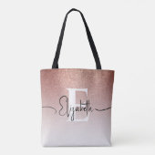 Tote Bag Moderne Rose Parties scintillant or Ombre de luxe  (Dos)