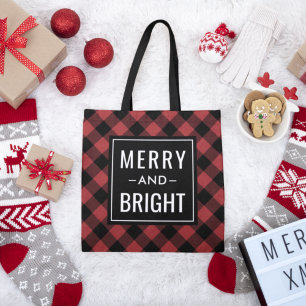 Tote Bag Moderne rouge et lumineuse plaid de buffle de vaca