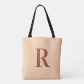 Tote Bag Moderne Simple Monogramme Beige (Dos)