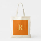 Tote Bag Moderne simple Monogramme Orange (Dos)