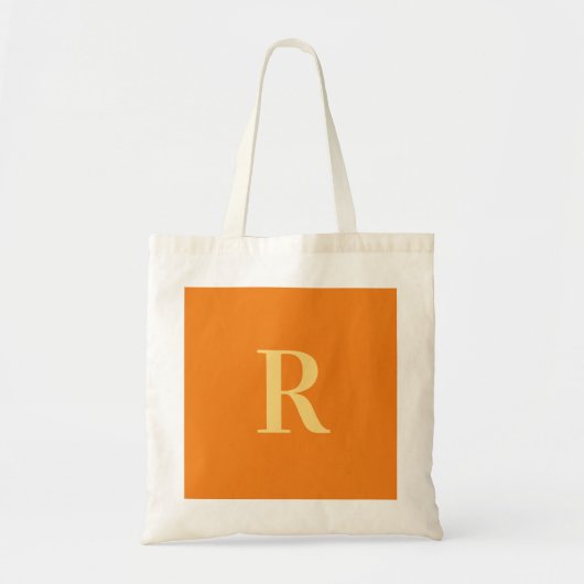 Tote Bag Moderne simple Monogramme Orange (Devant)