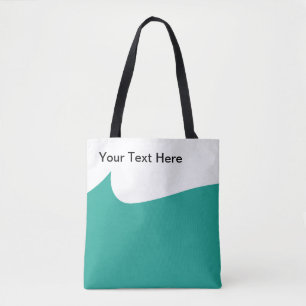 Tote Bag Moderne Simple Turquoise Et Blanc