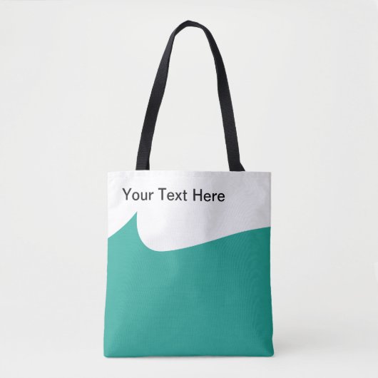 Tote Bag Moderne Simple Turquoise Et Blanc (Devant)