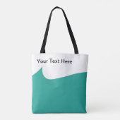 Tote Bag Moderne Simple Turquoise Et Blanc (Dos)