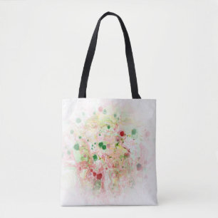 Tote Bag Moderne tendance Abstrait rose rouge jaune vert