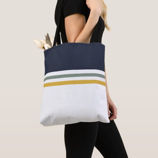 Tote Bag Moderne tendance rayures simples rayées (De près)