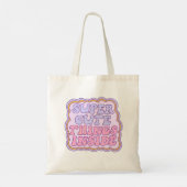 Tote Bag Moderne Texte Mignon Lilas Rose Clair (Dos)