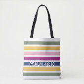 Tote Bag Moderne Trending Striped Christian PSALM 46:10 (Devant)
