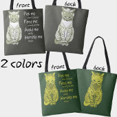 Tote Bag Moderne Vert Jaune Funny Chat Phrase Peinture pour