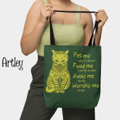 Tote Bag Moderne Vert Jaune Funny Chat Phrase Peinture pour