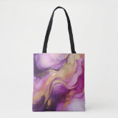 Tote Bag Moderne Violet Rose et Or- (Devant)