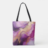 Tote Bag Moderne Violet Rose et Or- (Dos)