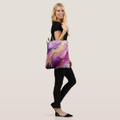 Tote Bag Moderne Violet Rose et Or- (Sur le modèle)