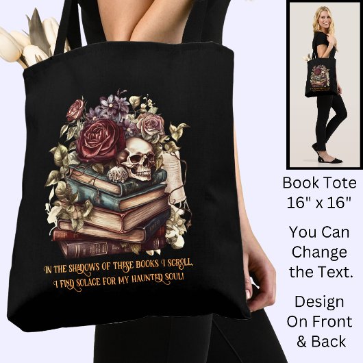 Tote Bag Modifier le texte, les livres gothiques et le devi