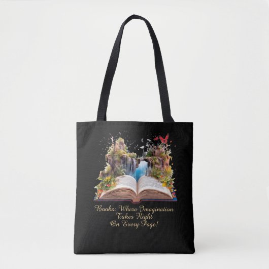 Tote Bag Modifier le texte, les livres où l'imagination pre (Devant)
