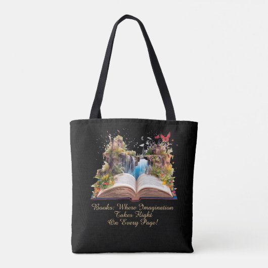 Tote Bag Modifier le texte, les livres où l'imagination pre (Dos)