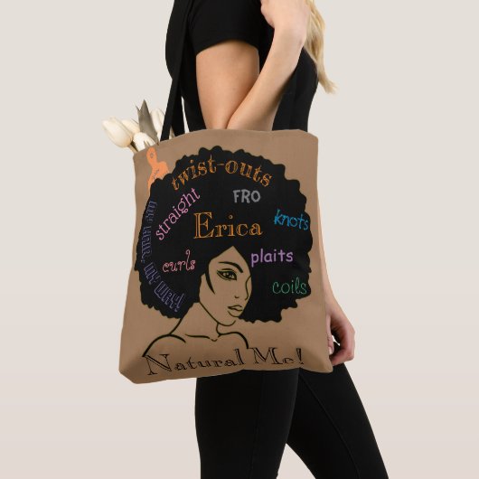 Tote Bag Moi, mes cheveux, mon chemin Fourre-tout (De près)