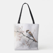 Tote Bag Moineau sur branche de printemps (Dos)
