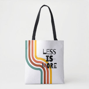 Tote Bag « Moins c'est Mieux » Minimaliste à rayures Rétro