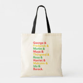 Tote Bag Mois de l'histoire des noirs Héros Nom de la pile (Dos)