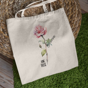 Tote Bag Mois des fleurs de naissance Juin Nom du Rose