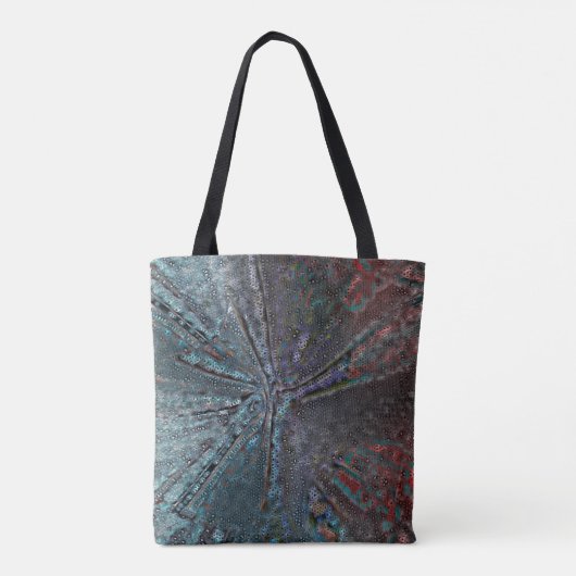 Tote Bag Moisissure bleue virtuelle et rouille sur la mosaï (Dos)