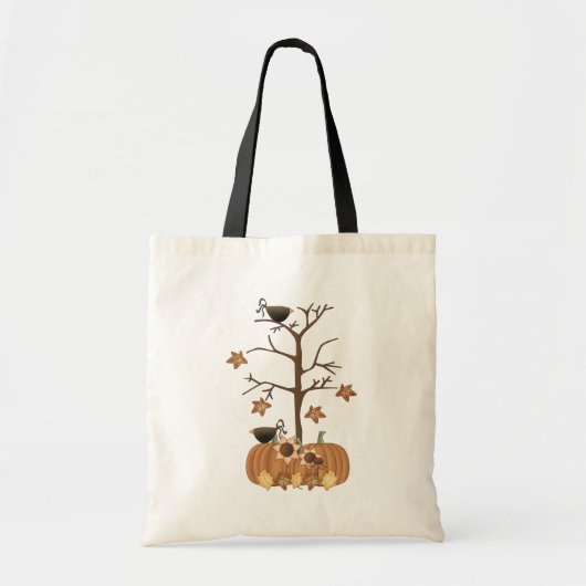 Tote Bag Moisson Automne Citrouille Crow Feuilles (Devant)