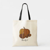 Tote Bag Moisson d'automne citrouille Thanksgiving (Dos)