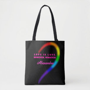 Tote Bag Moitié Droite Couple Fierté Cœur Nom Personnalisé