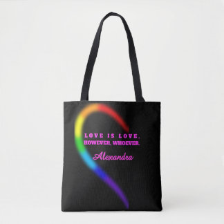 Tote Bag Moitié gauche d'un couple assorti Fierté Cœur Nom