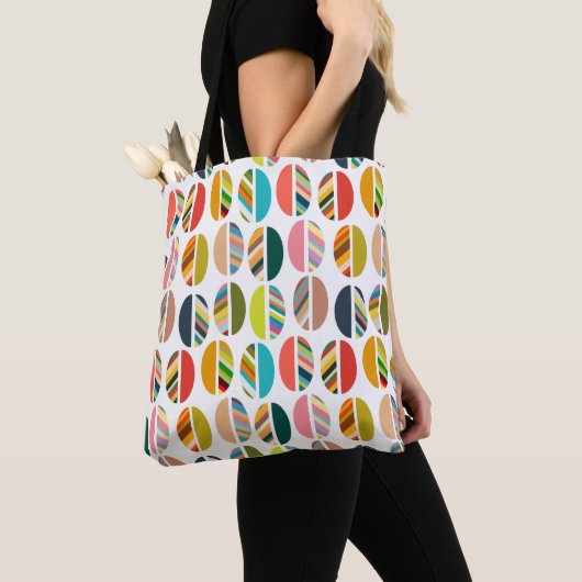 Tote Bag Moitié ovale rayée (De près)