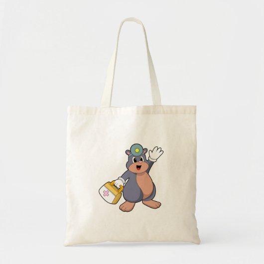 Tote Bag Mole as Nurse with First aid kit.PNG (Devant)
