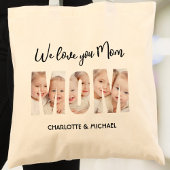 Tote Bag Mom 3 Photos Cutout Letters