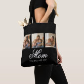 Tote Bag Mom Established Black Elegant Script 3 Photo (De près)