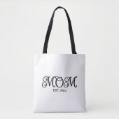 Tote Bag Mom Established Black Modern Minimalist Script (Devant)