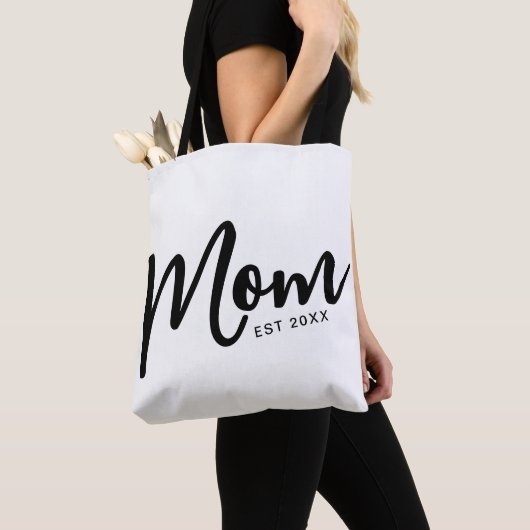 Tote Bag Mom Established Black Script (De près)