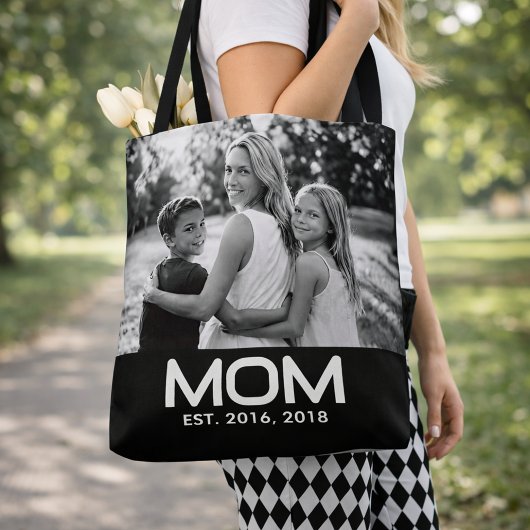 Tote Bag Mom Established Bold Black Photo