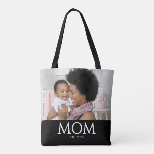 Tote Bag Mom Established Classic Caps Black Photo (Dos)