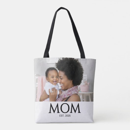 Tote Bag Mom Established Classic Caps White Photo (Dos)
