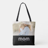 Tote Bag Mom Established Retro Script Black Photo (Dos)
