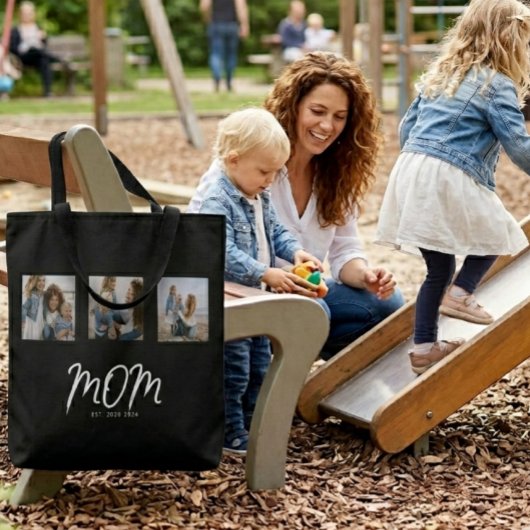 Tote Bag Mom Established Script Black 3 Photo