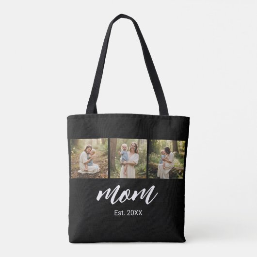 Tote Bag Mom Established Script Black 3 Photo (Dos)