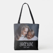 Tote Bag Mom Established Script Black Photo (Dos)